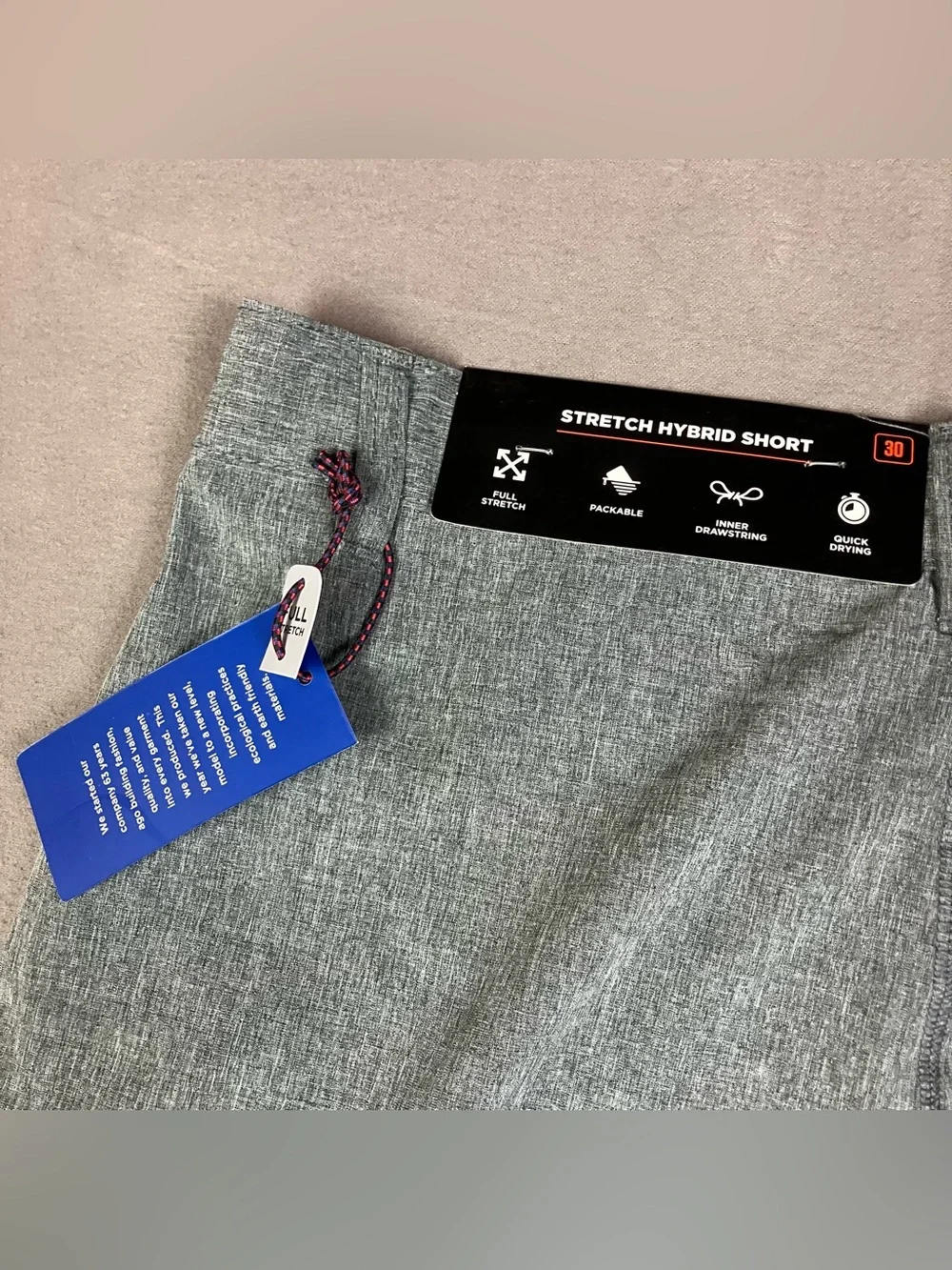 Hawke & Co. Men’s Size 30 Stretch Hybrid Performance Shorts Light Gray NWT!